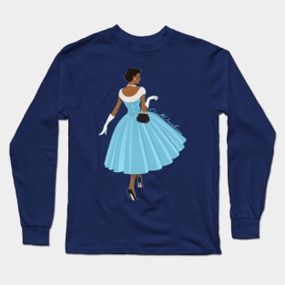 Black Vintage in Blue Long Sleeve T-Shirt